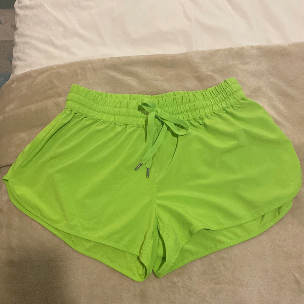 Aritzia TNA neon green shorts